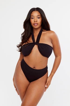 Antibes Multiway Bandeau Bikini Top - Black