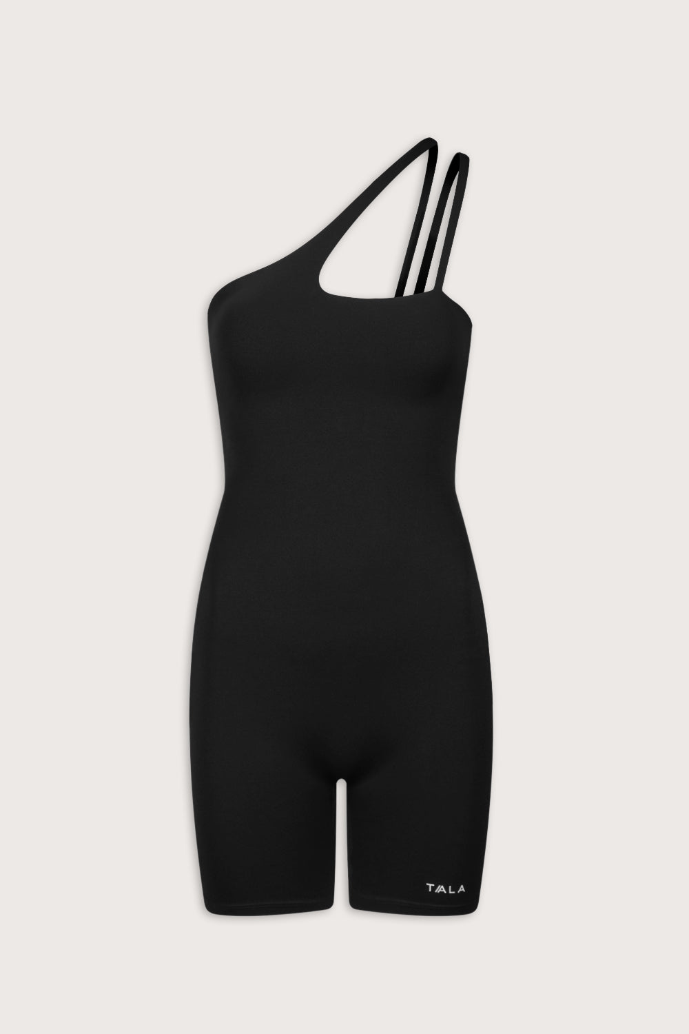 SkinLuxe Asymmetrical Strappy Unitard - Shadow Black