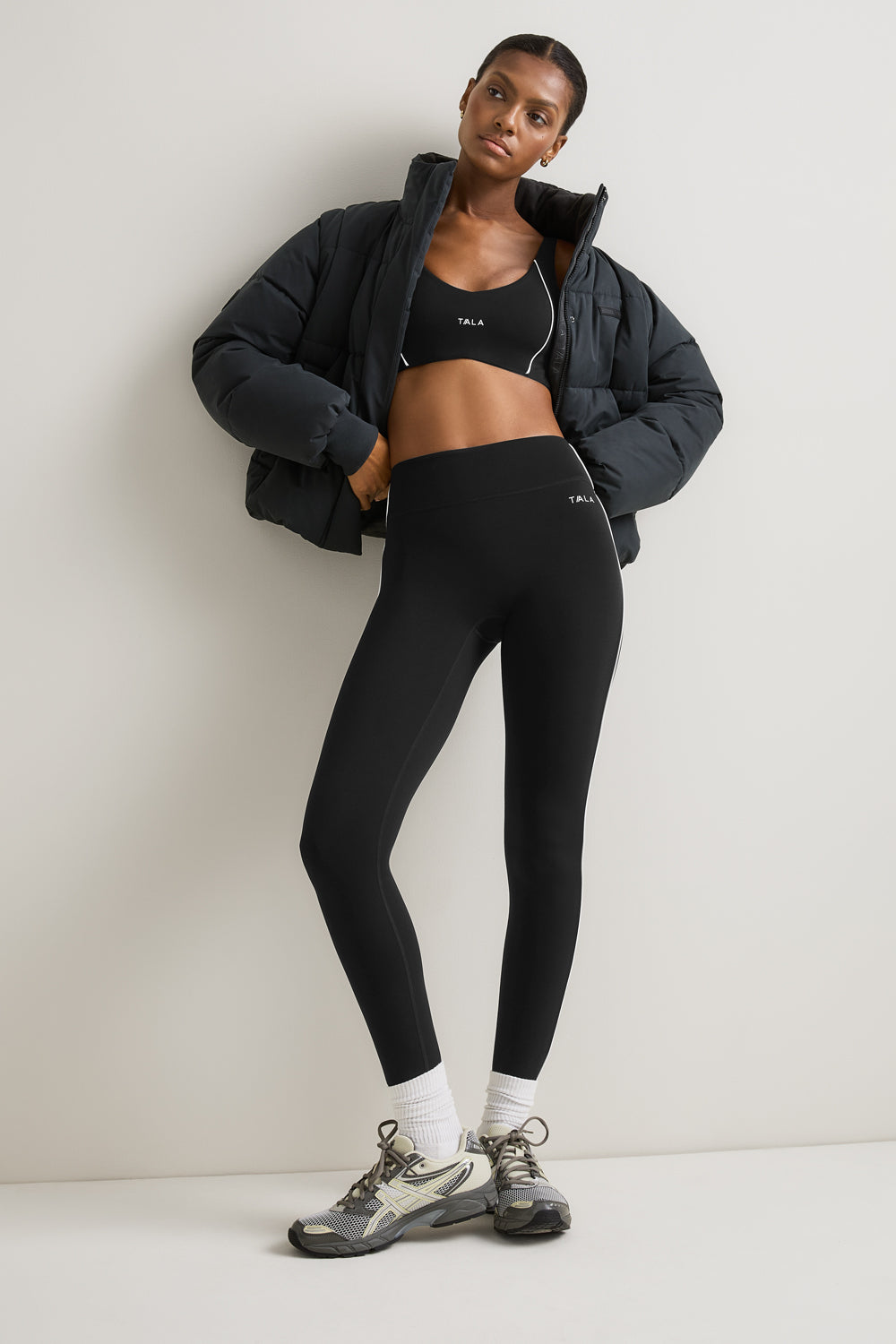 SkinLuxe Contrast Piping Legging - Shadow Black