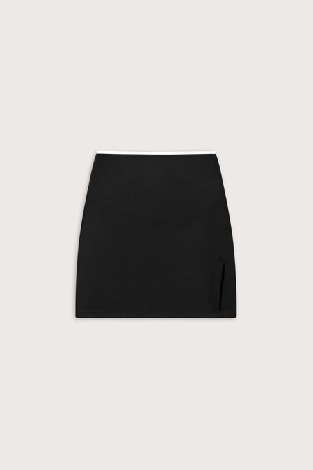 SkinLuxe Contrast Piping Mini Skort - Shadow Black