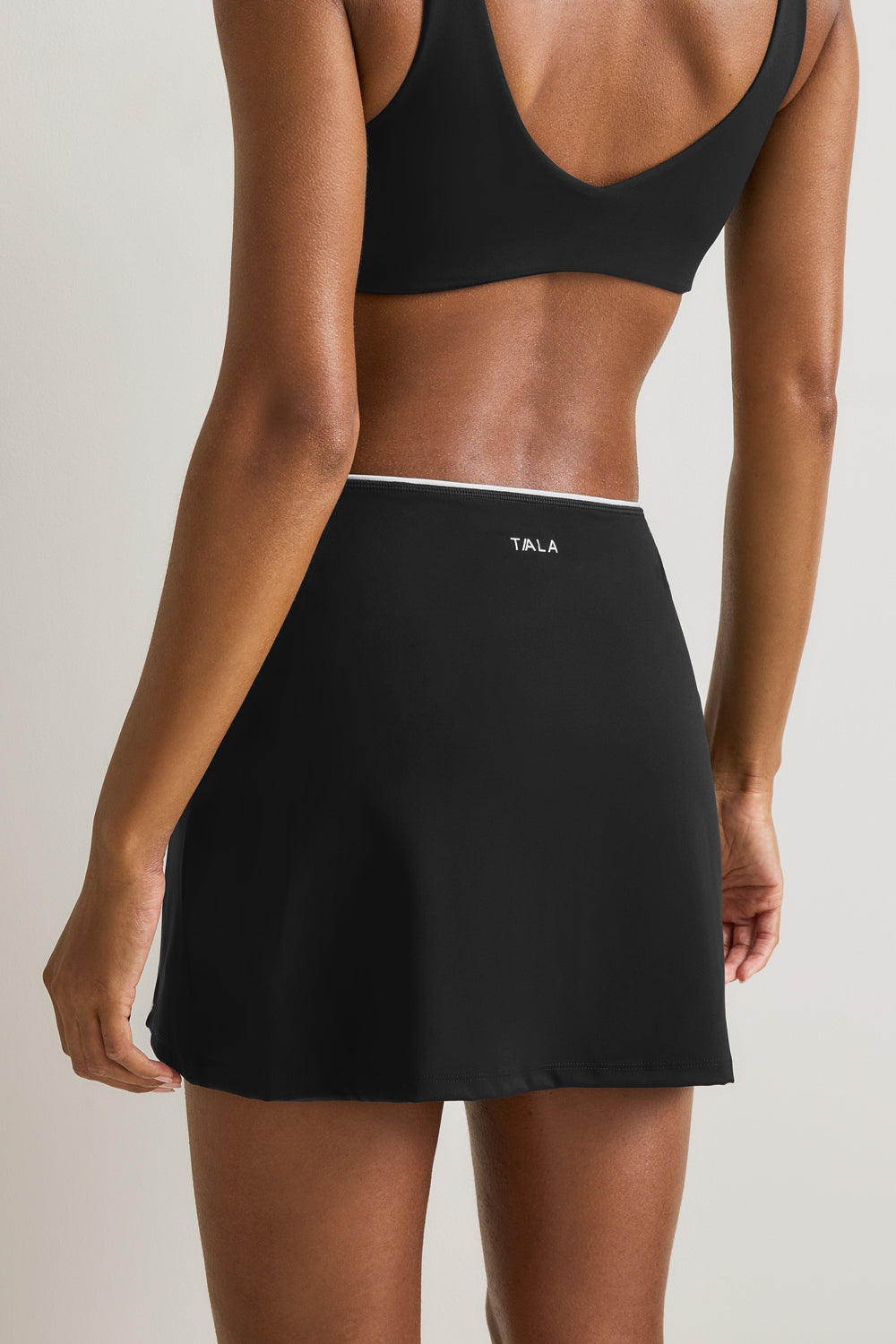 SkinLuxe Contrast Piping Mini Skort - Shadow Black