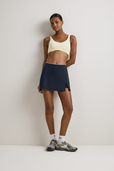 SkinLuxe Contrast Piping Mini Skort - Midnight Navy