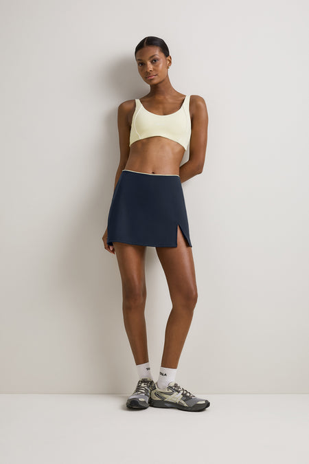 SkinLuxe Contrast Piping Mini Skort - Midnight Navy