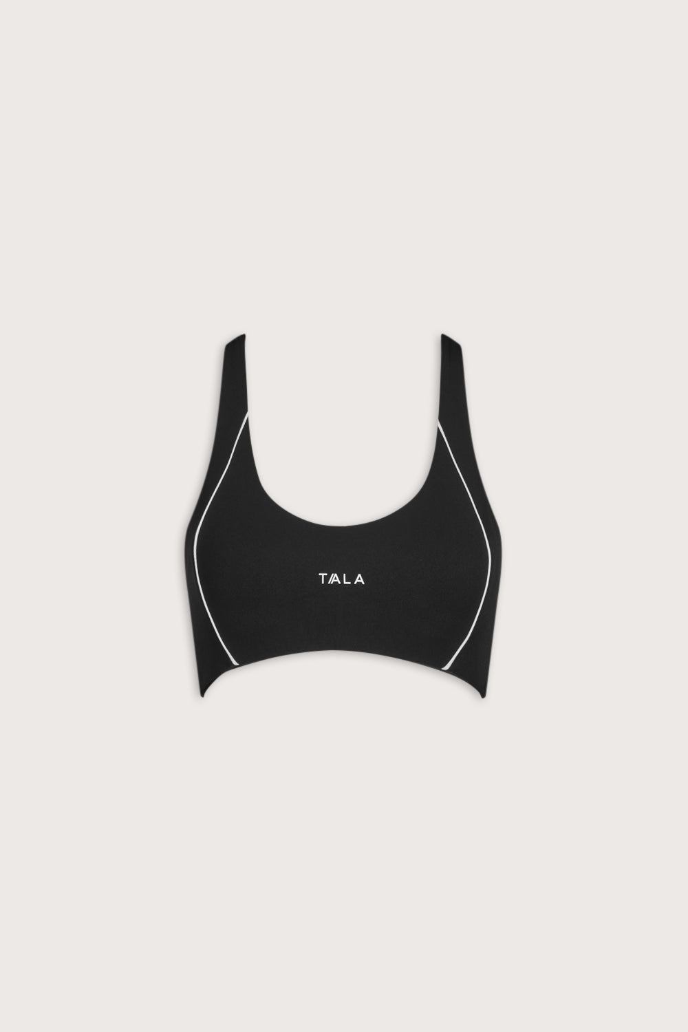 SkinLuxe Contrast Piping Sports Bra - Shadow Black