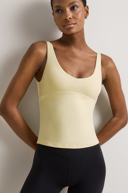 SkinLuxe Contrast Piping Vest - Lemon Yellow