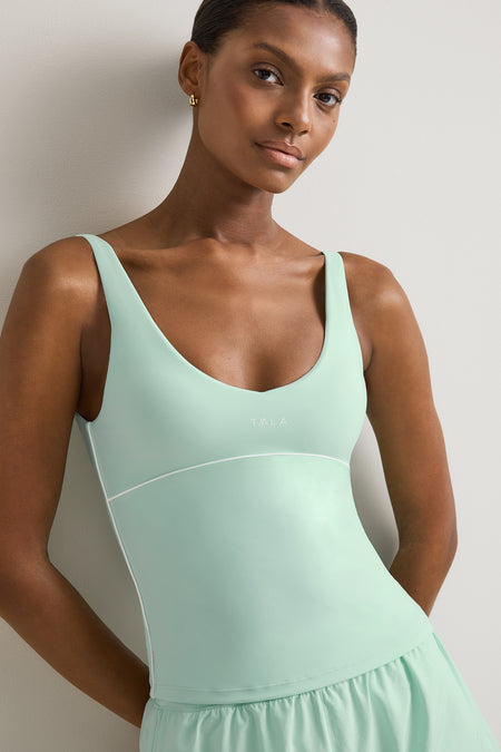 SkinLuxe Contrast Piping Vest - Soft Mint