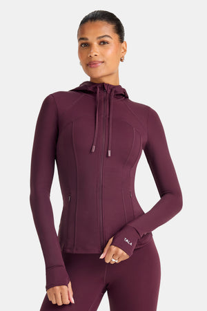 SkinLuxe Hooded Running Jacket - Fig