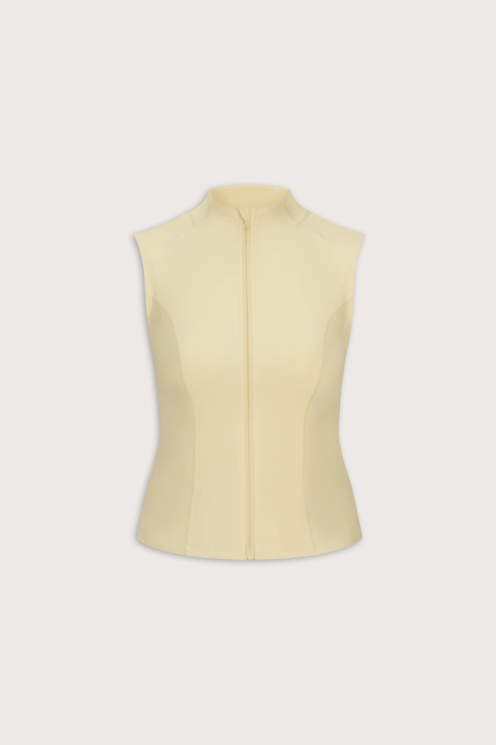 SkinLuxe Sleeveless Zip Through Running Top - Lemon Yellow
