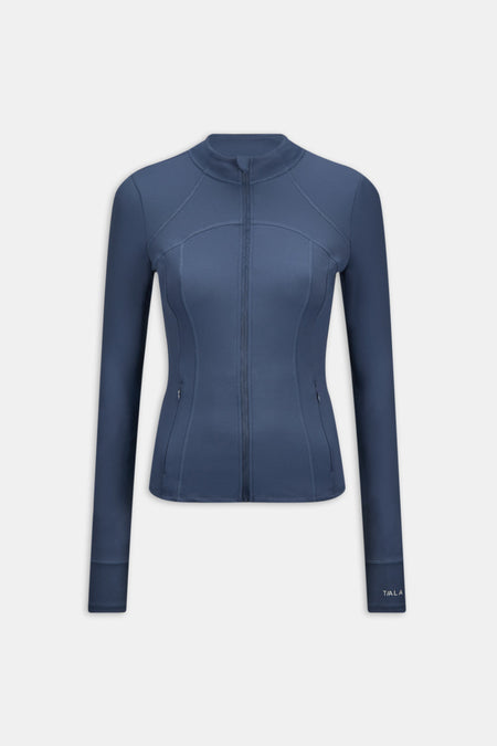 SkinLuxe Full Length Running Top - Vintage Blue