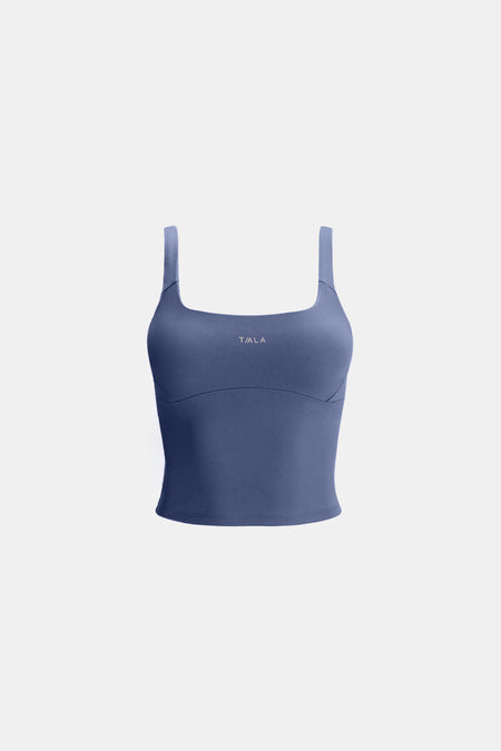 SkinLuxe Scoop Neck Vest - Vintage Blue