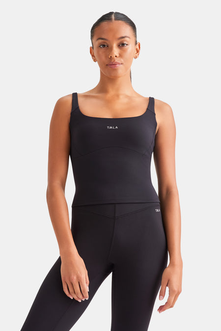 SkinLuxe Scoop Neck Vest - Shadow Black