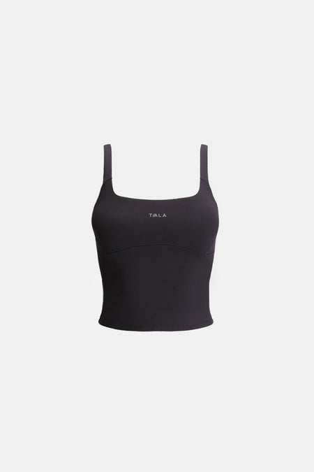 SkinLuxe Scoop Neck Vest - Shadow Black