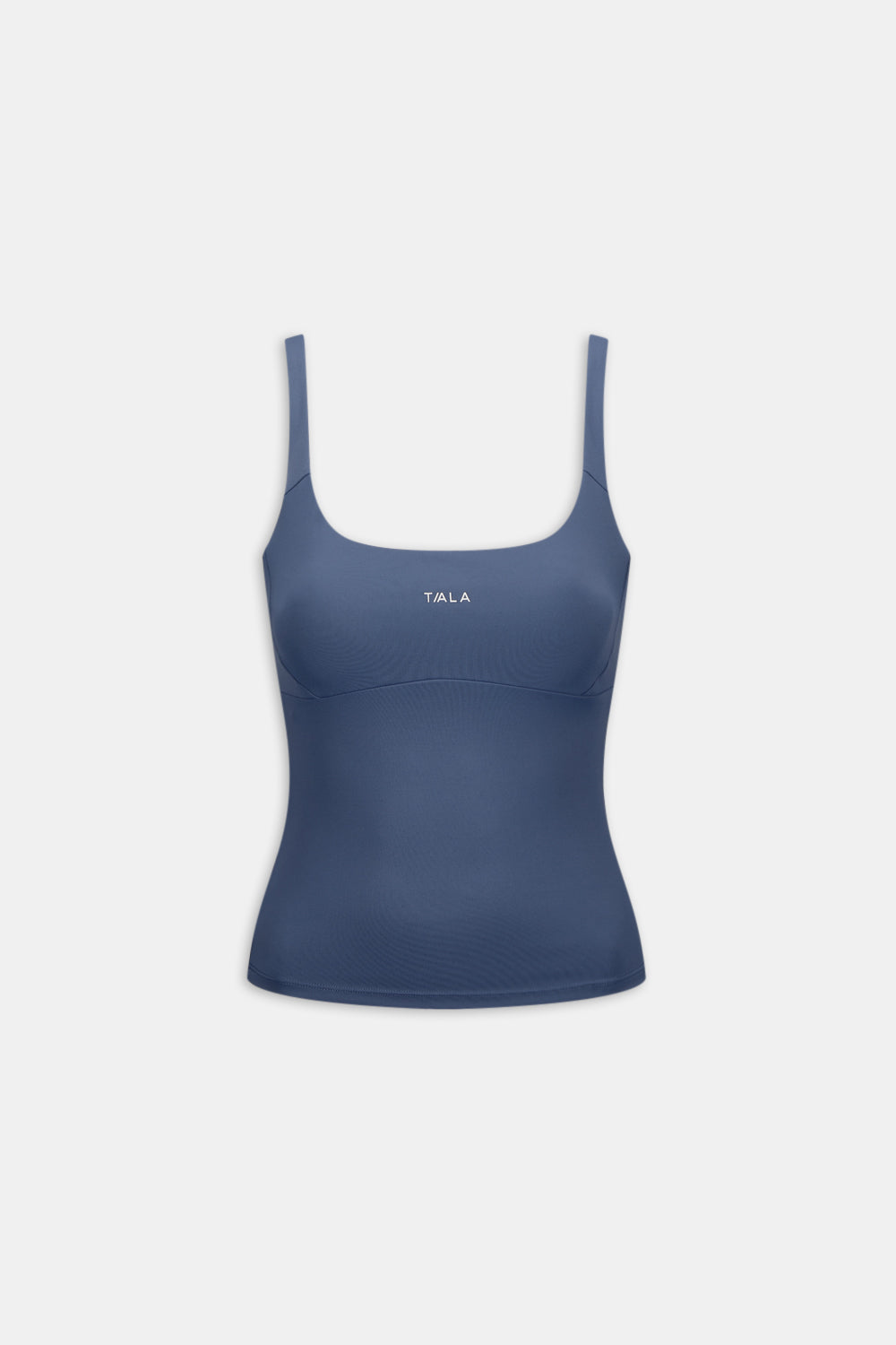 SKINLUXE BUILT-IN SUPPORT SCOOP NECK FULL LENGTH VEST - VINTAGE BLUE