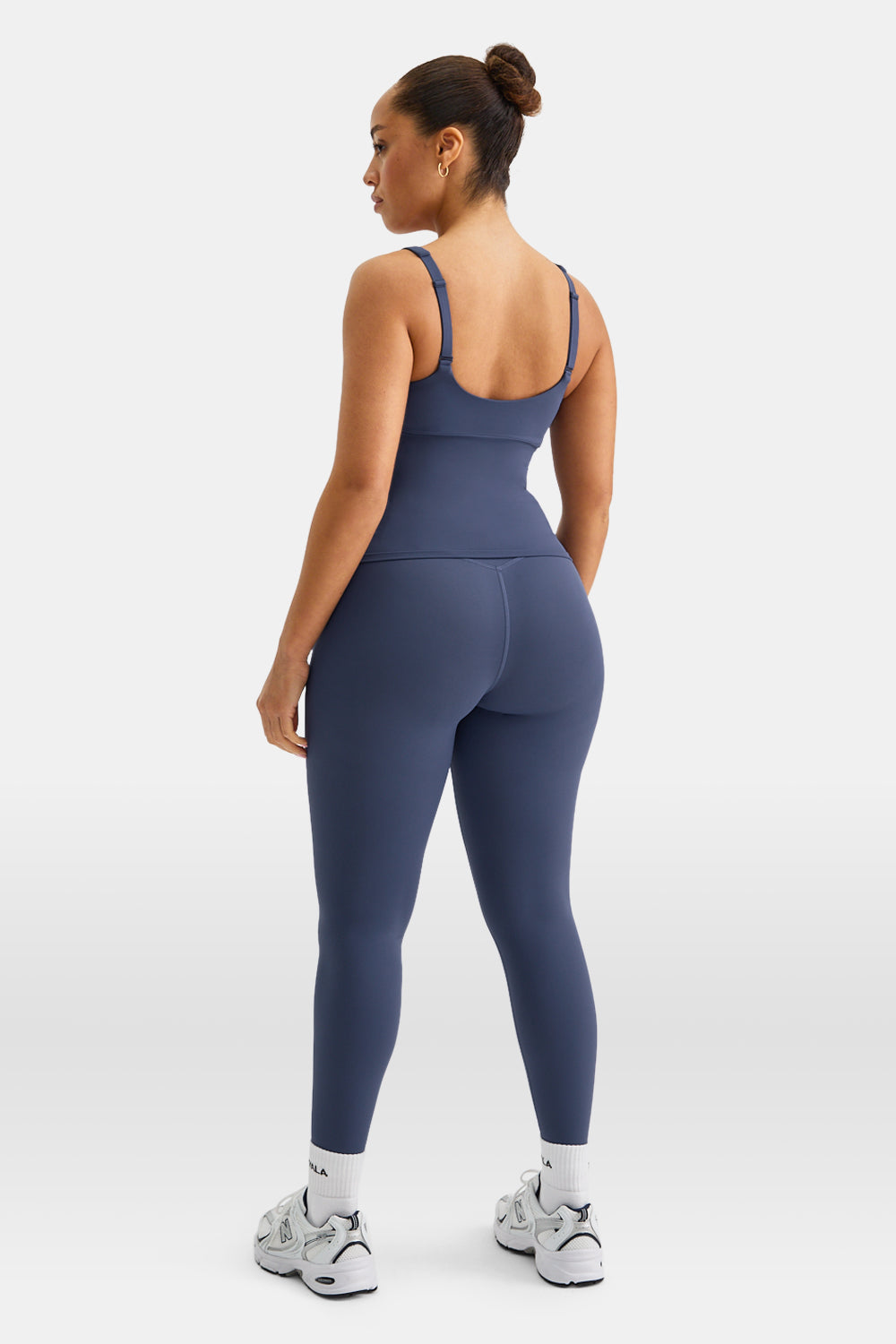 SKINLUXE BUILT-IN SUPPORT SCOOP NECK FULL LENGTH VEST - VINTAGE BLUE