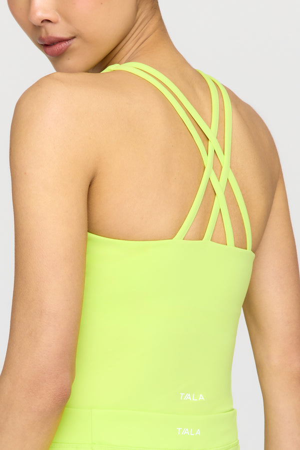 SKINLUXE BUILT-IN SUPPORT STRAPPY BACK CAMI TOP - KEY LIME