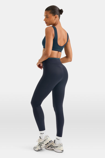 SkinLuxe Contrast Edge Sports Bra - Rich Teal / Midnight Navy