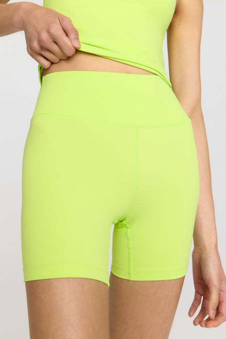 SkinLuxe High Waisted Cycling Shorts - Key Lime