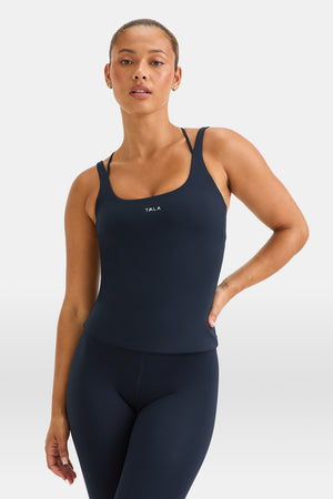 SkinLuxe Multi-Strap Sports Vest - Midnight Navy
