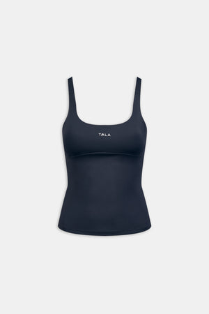 SkinLuxe Scoop Neck Full Length Vest - Midnight Navy