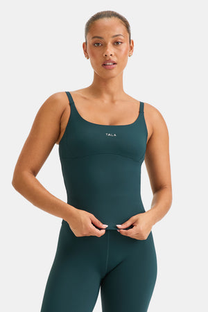 SkinLuxe Scoop Neck Full Length Vest - Rich Teal