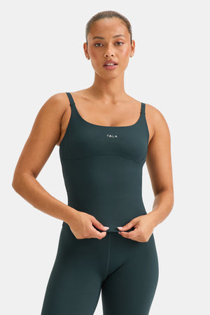 SkinLuxe Scoop Neck Full Length Vest - Rich Teal