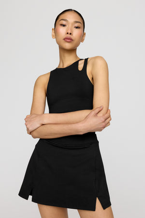 SkinLuxe Side Split Skort - Shadow Black