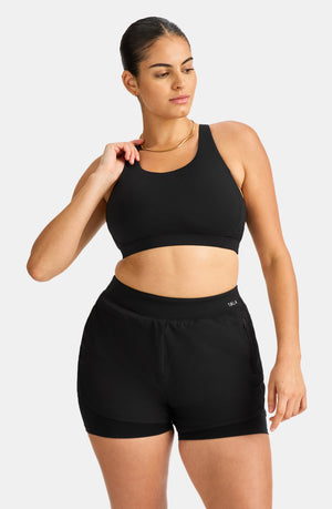 SKINLUXE TANK SPORTS BRA - SHADOW BLACK
