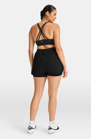 SKINLUXE TANK SPORTS BRA - SHADOW BLACK