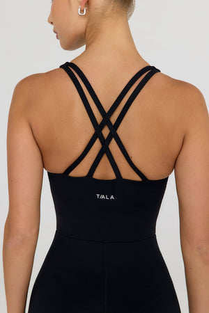 SkinLuxe Built-In Support Strappy Back Unitard - Shadow Black