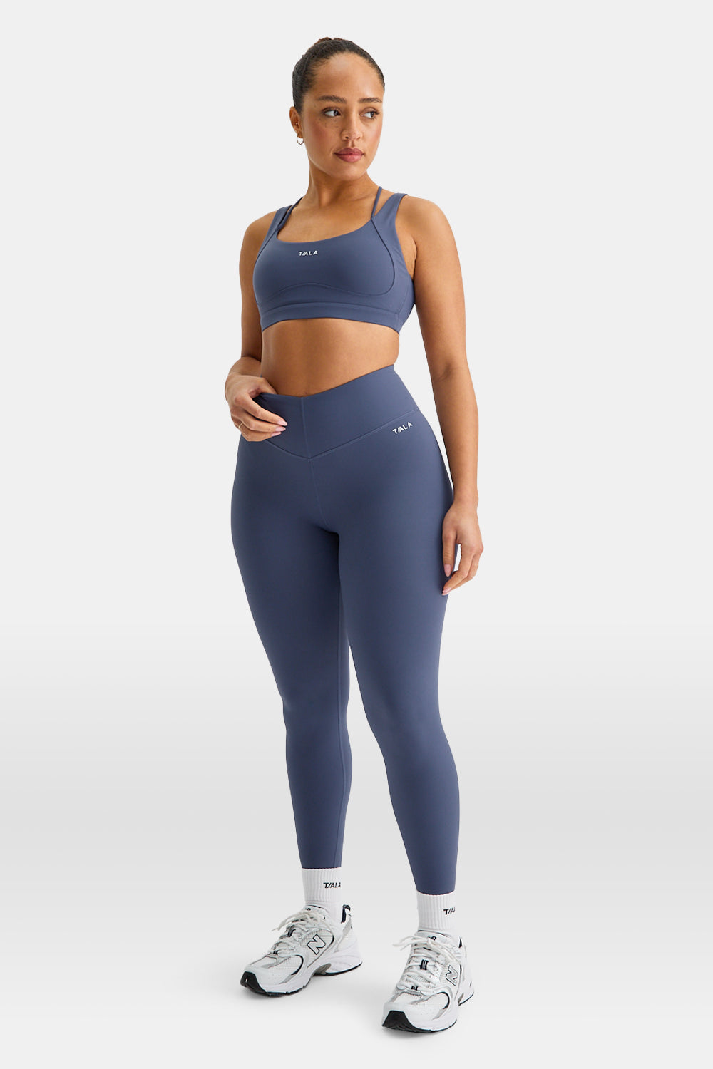 SKINLUXE V-WAIST HIGH WAISTED LEGGING - VINTAGE BLUE