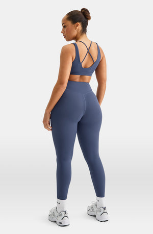 SKINLUXE V-WAIST HIGH WAISTED LEGGING - VINTAGE BLUE