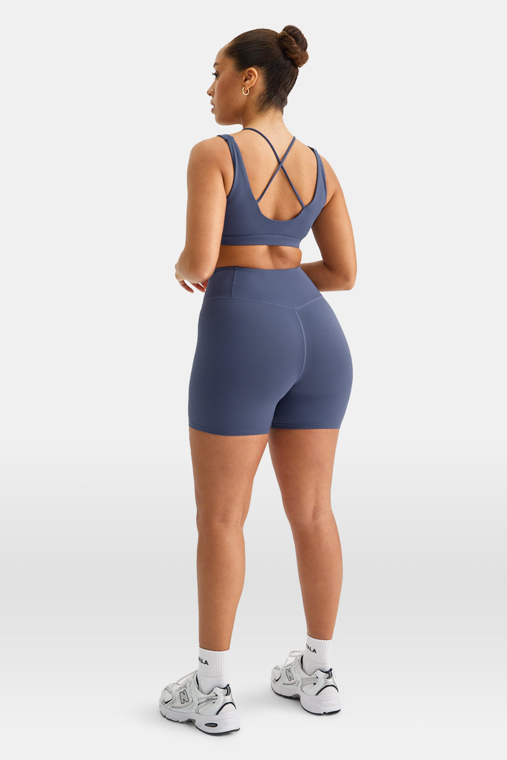 SKINLUXE V-WAIST HIGH WAISTED SHORTS - VINTAGE BLUE
