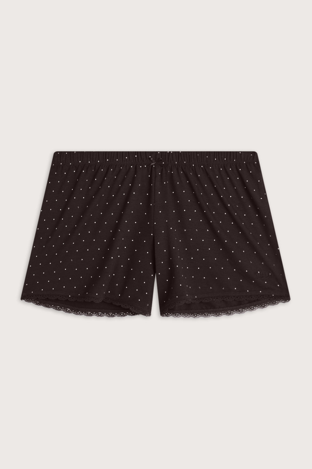 Lace Trim Pyjama Short - Americano Polka Dot