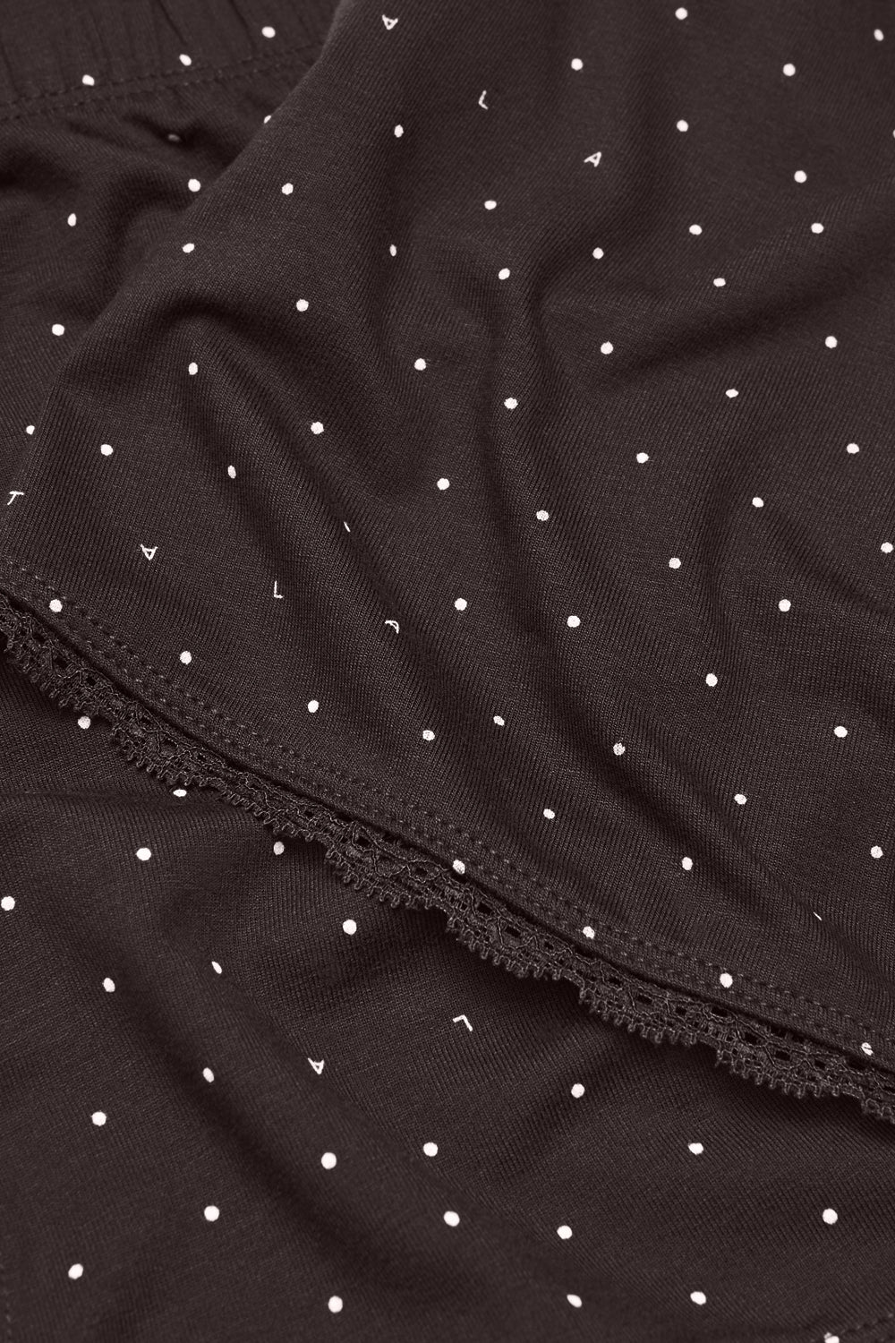 Lace Trim Pyjama Short - Americano Polka Dot