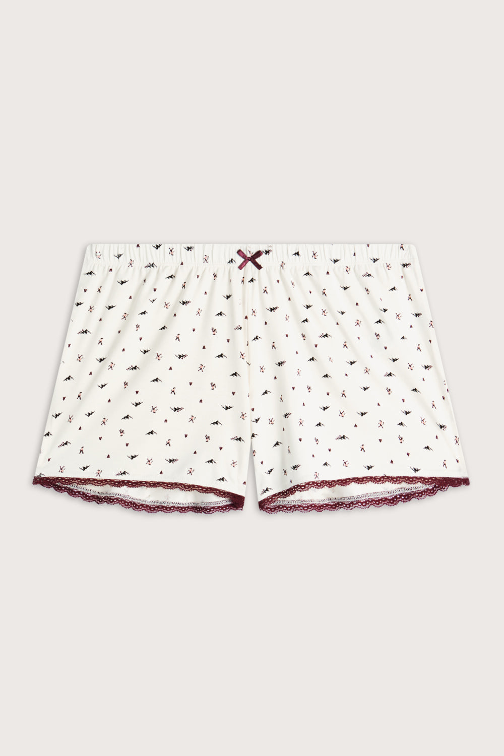 Lace Trim Pyjama Short - Hiking Print
