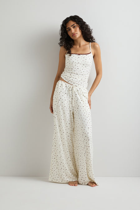 Lace Trim Pyjama Tank - Hiking Print