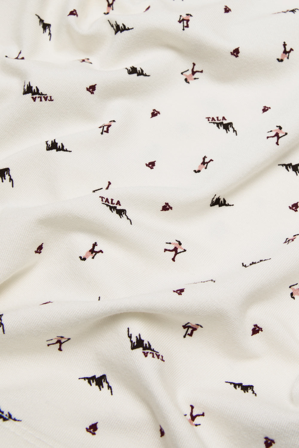 Lace Trim Pyjama Top - Hiking Print