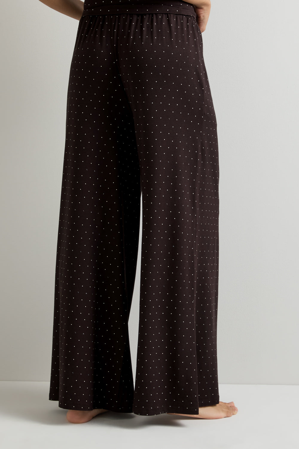 Drawstring Pyjama Trouser - Americano Polka Dot