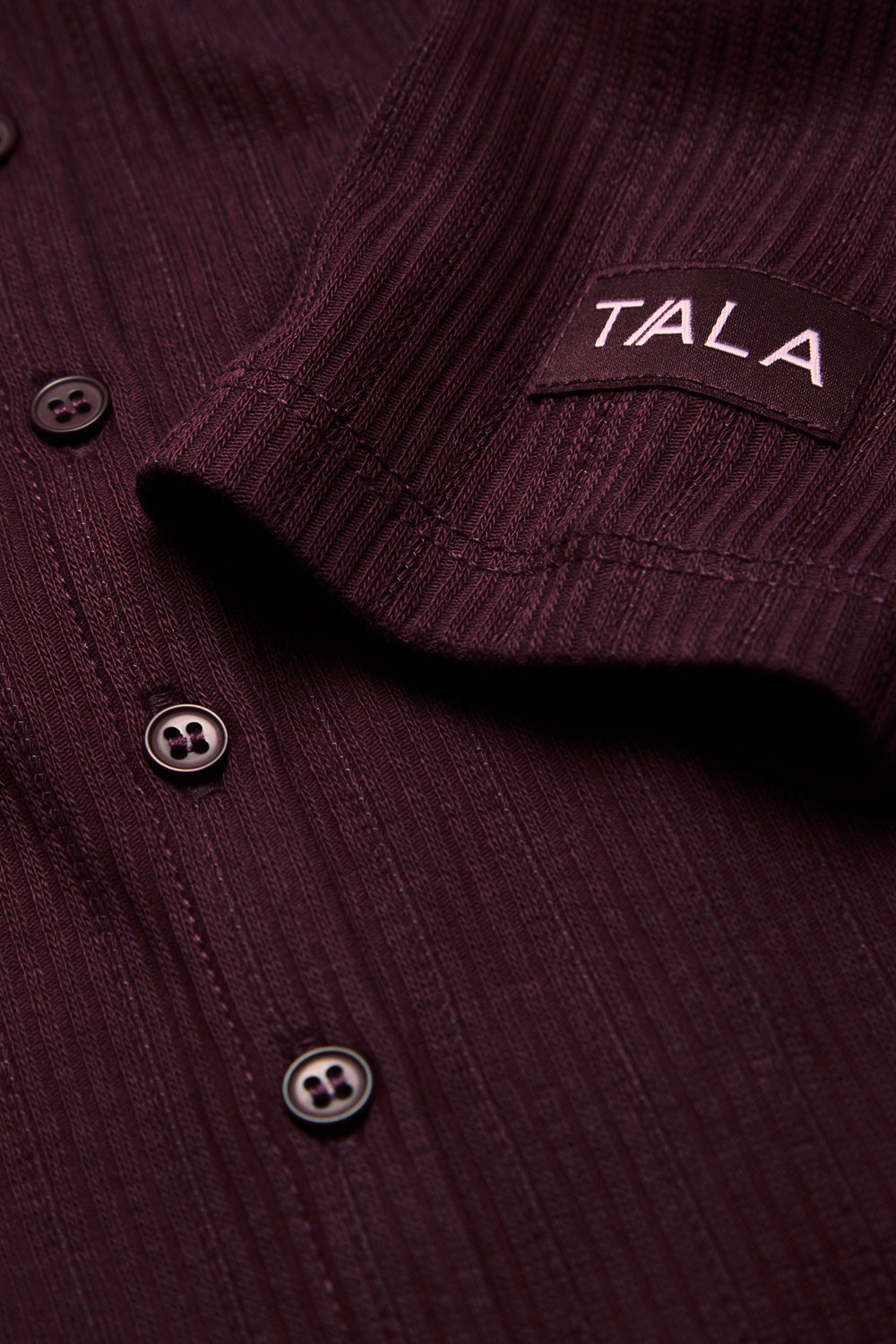 Pointelle Button Up Pyjama Cardigan - Burgundy Marl