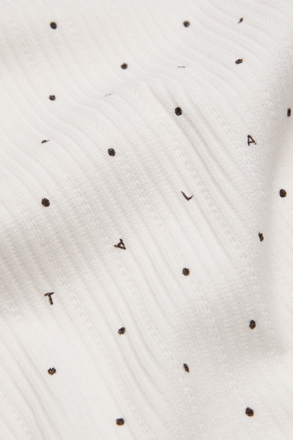 Pointelle Wide Leg Pyjama Bottoms - Ivory Polka Dot Print