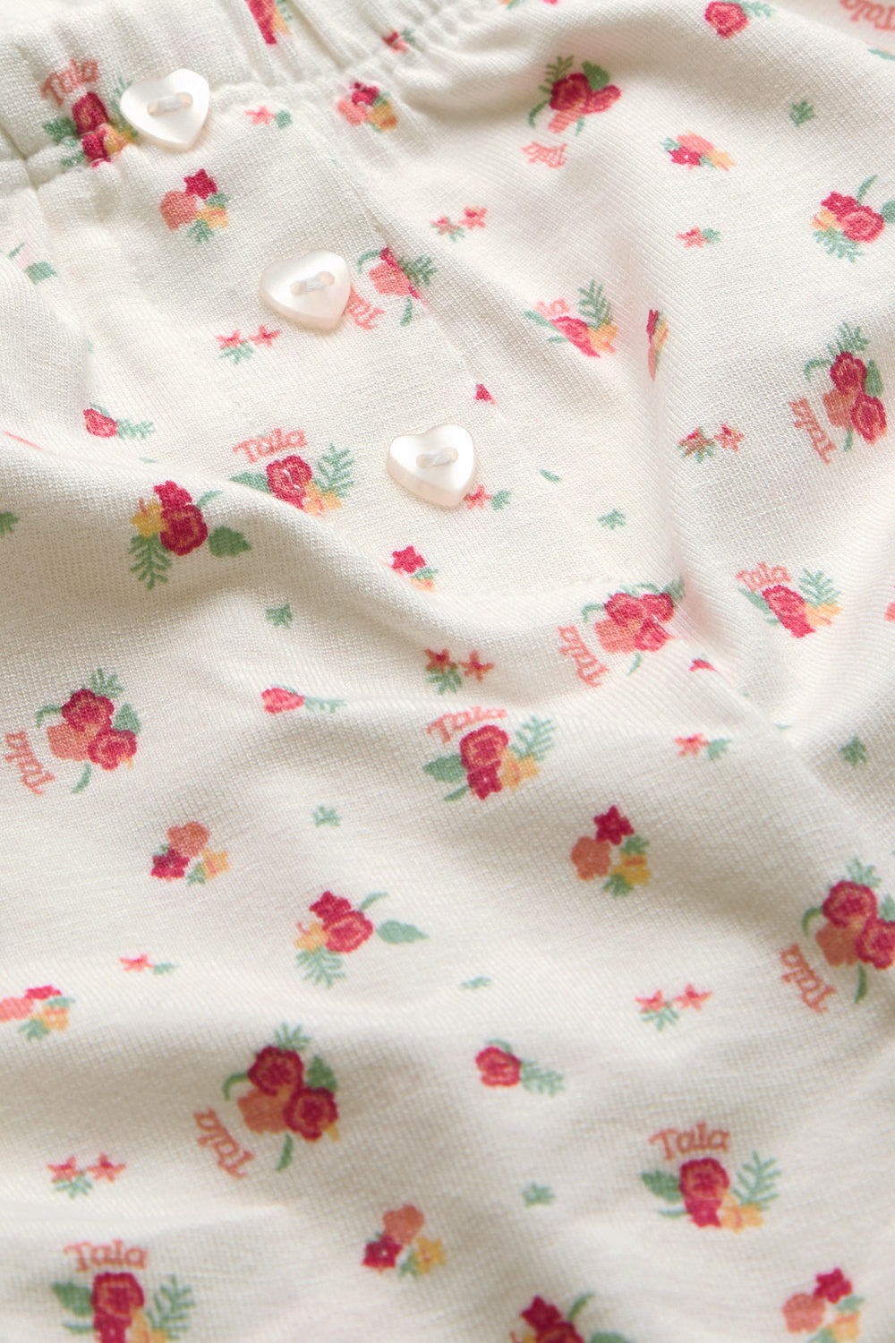 Button Pyjama Shorts - Ivory Floral Print