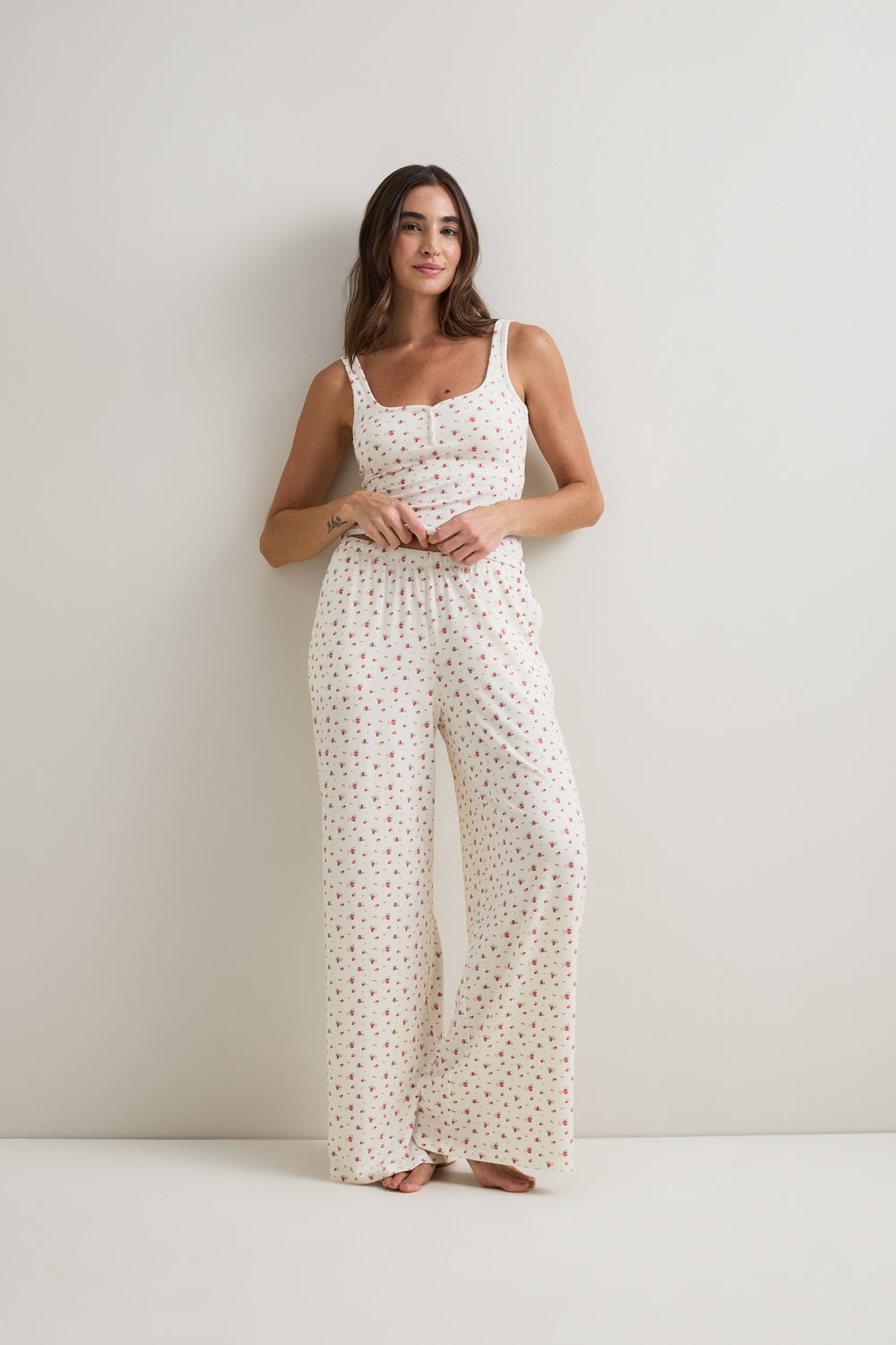 Pyjama Bottoms - Ivory Floral Print
