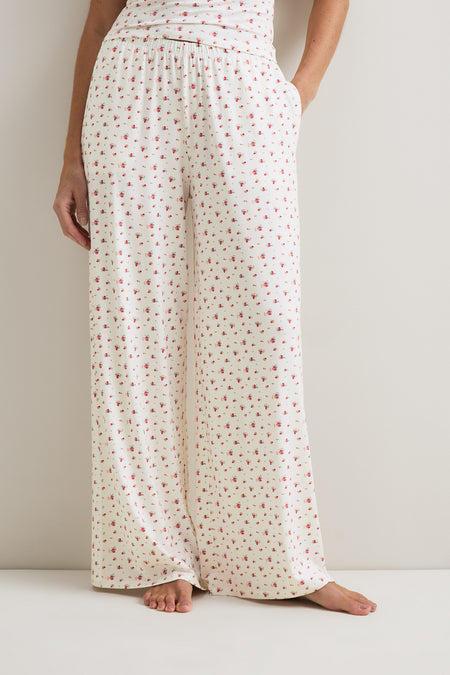 Pyjama Bottoms - Ivory Floral Print