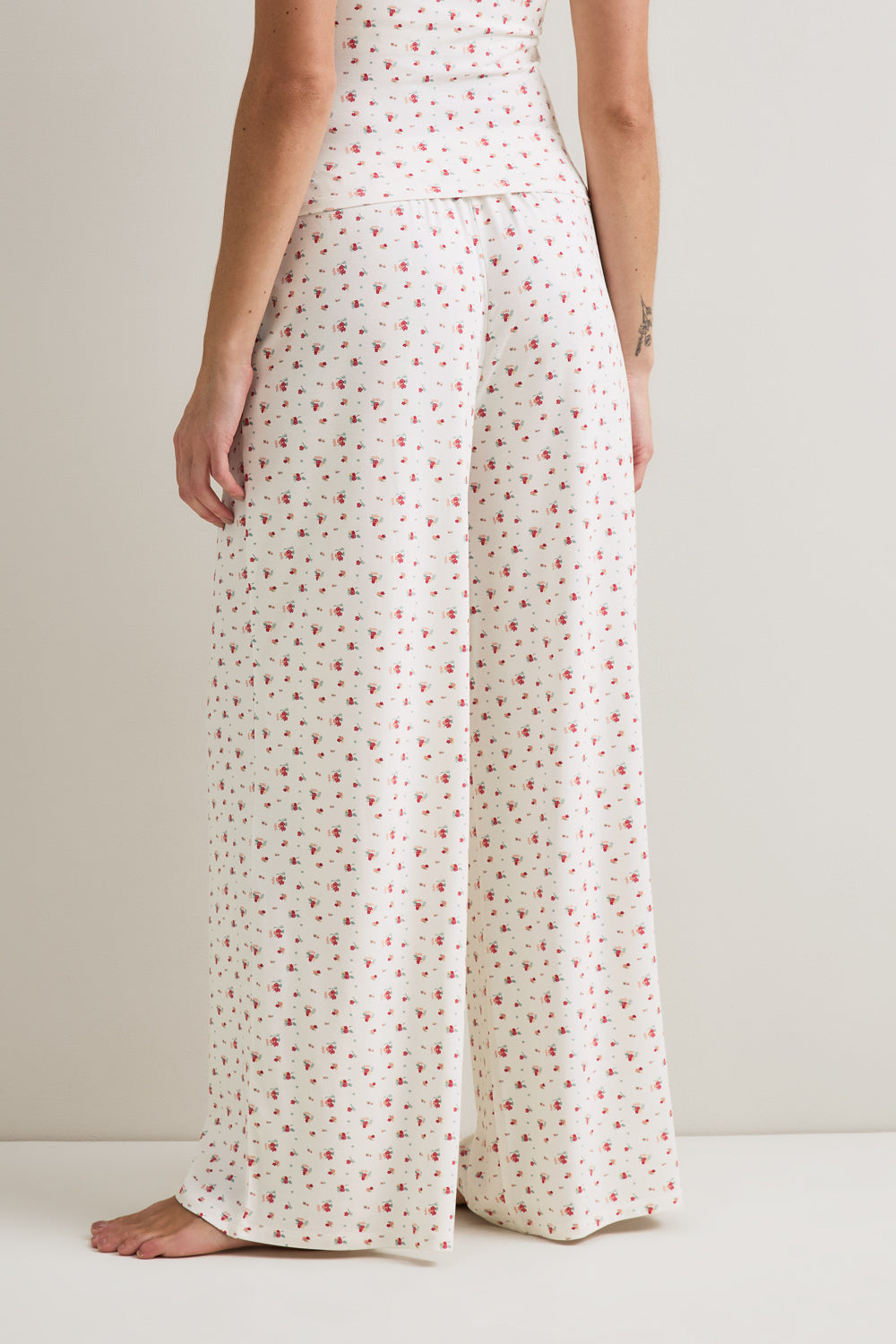 Pyjama Bottoms - Ivory Floral Print