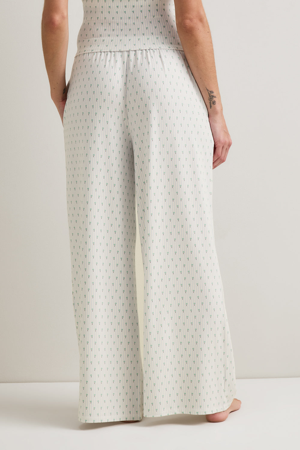 Pyjama Bottoms - Blue Stripe Palm Print