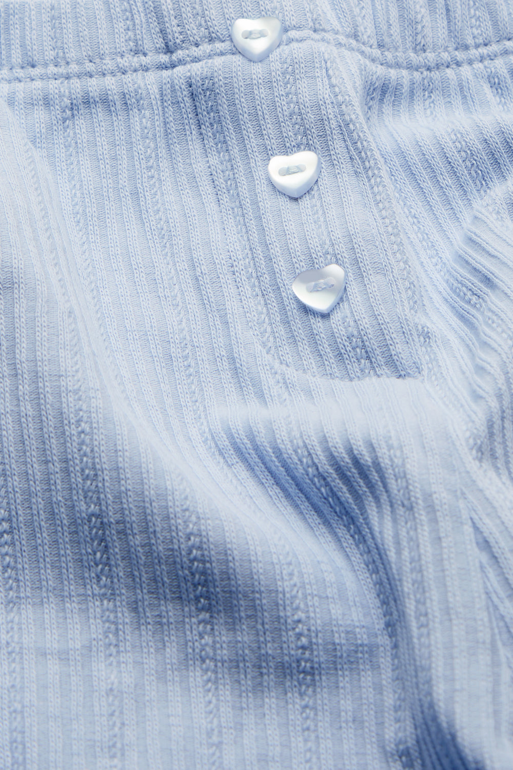 Sweetheart Henley Pyjama Vest - Baby Blue