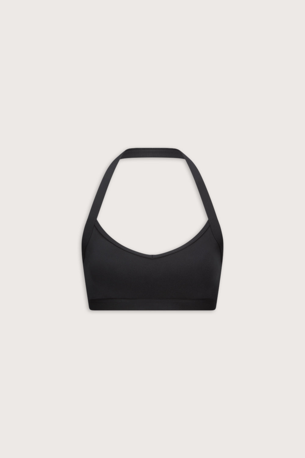 SoftSet V Neck Halter Sports Bra - Black