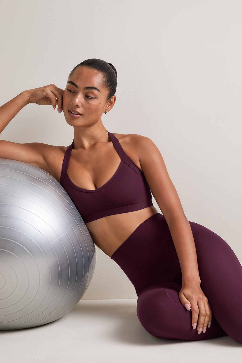 SoftSet V Neck Halter Sports Bra - Fig