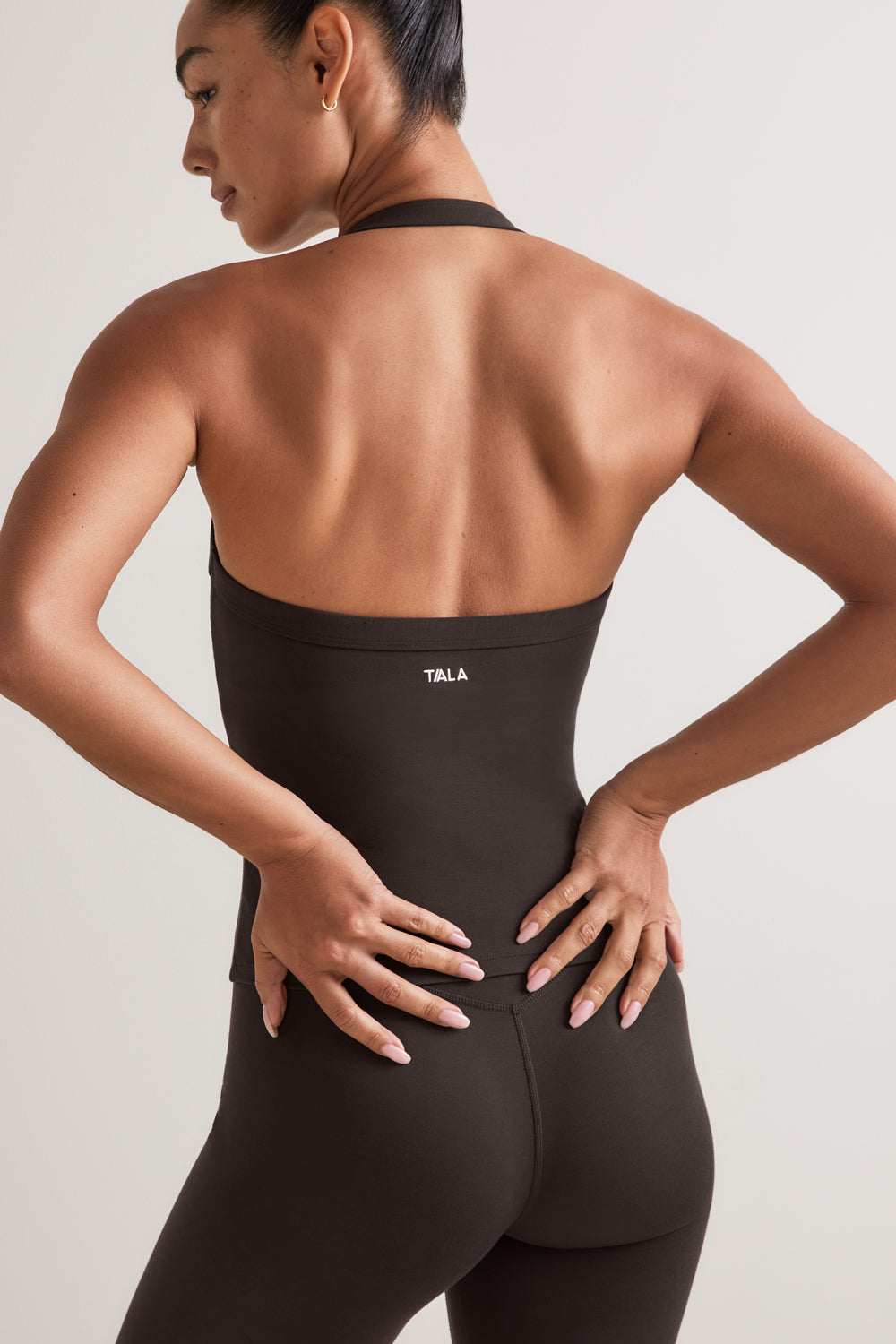 SoftSet V Neck Halter Tank - Americano