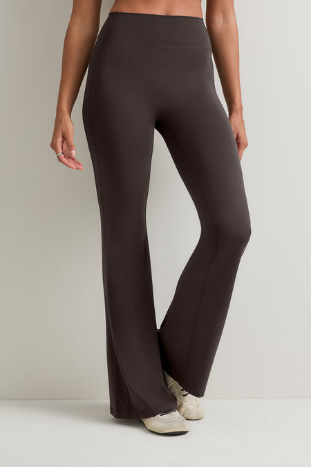 SoftSet High Waisted Flare Yoga Pant - Americano